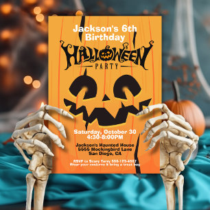 Halloween Birthday Trick or Treaters Party Invitation
