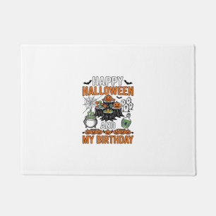 Halloween Birthday Vintage Pumpkin Party Design_1 Doormat