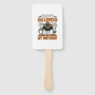 Halloween Birthday Vintage Pumpkin Party Design_1 Hand Fan