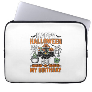 Halloween Birthday Vintage Pumpkin Party Design_1 Laptop Sleeve