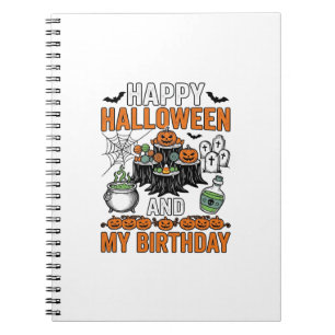 Halloween Birthday Vintage Pumpkin Party Design_1 Notebook