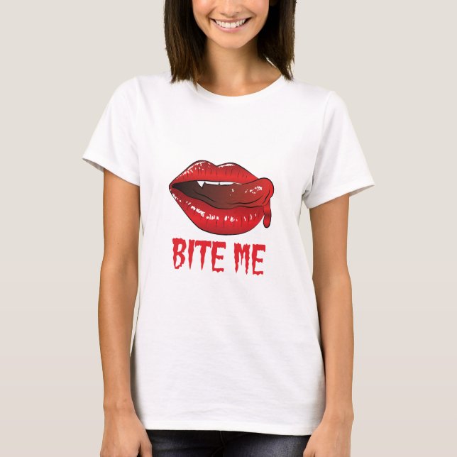 Halloween Bite me design  T-Shirt (Front)