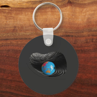 Halloween Black and Blue Planet Key Ring