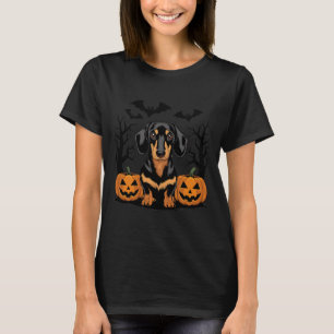 Halloween Black And Tan Dachshund Dog With T-Shirt