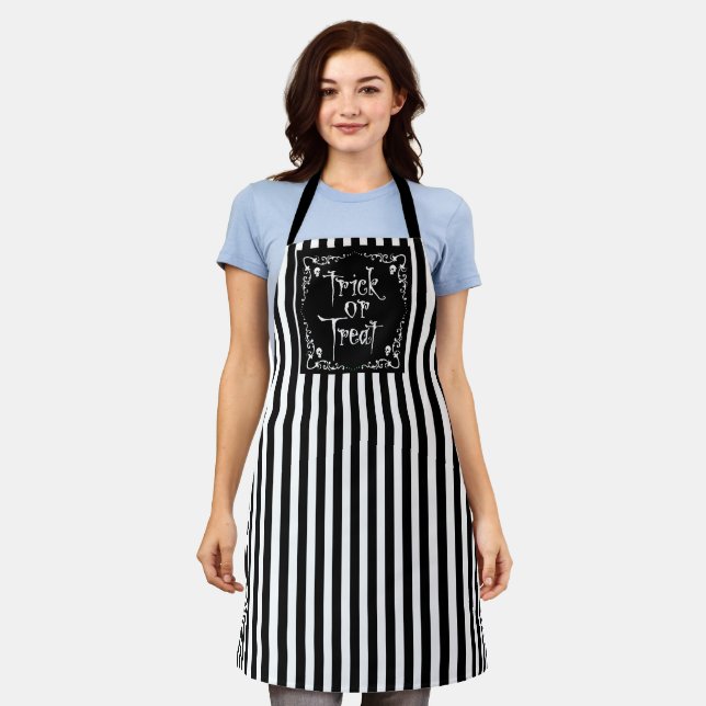 Halloween Black and White Apron (Worn)
