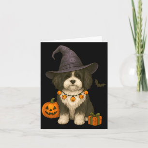 Halloween Black And White Havanese Dog Card