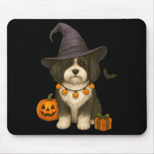 Halloween Black And White Havanese Dog Mouse Pad
