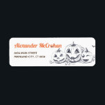 Halloween Black and  White Little Pumpkin Return Address Label<br><div class="desc">Personalised Halloween Black and  White Little Pumpkin Label. For further customisation,  please click the "Customise it" button and use our design tool to modify this template.</div>