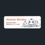 Halloween Black and  White Little Pumpkin Return Address Label<br><div class="desc">Personalised Halloween Black and  White Little Pumpkin Label. For further customisation,  please click the "Customise it" button and use our design tool to modify this template.</div>