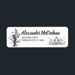 Halloween Black and  White Little Pumpkin Return Address Label<br><div class="desc">Personalised Halloween Black and  White Little Pumpkin Label. For further customisation,  please click the "Customise it" button and use our design tool to modify this template.</div>