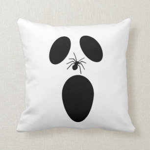 Halloween Black and White Scary Ghost Face Cushion