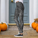 Halloween Black and White Spider Web Leggings<br><div class="desc">Customise to change the black to any colour.</div>