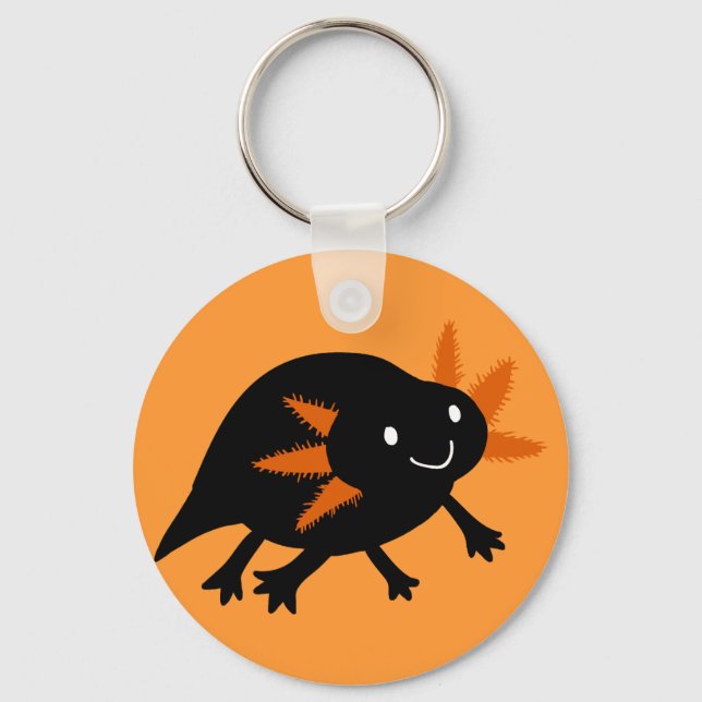 Halloween Black Axolotl Key Ring (Front)