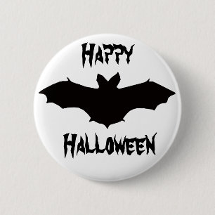 Halloween Black Bat Button