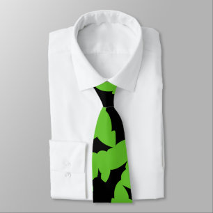 Halloween black bats green cool spooky pattern tie