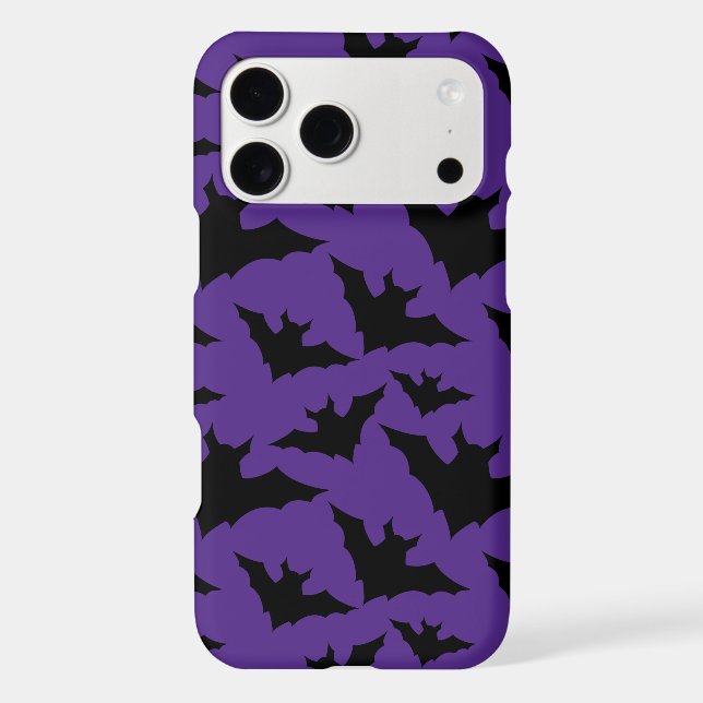 Halloween black bats purple cool spooky pattern (Back)