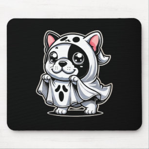 Halloween Black Bulldog Ghost Bats - Adorable Mouse Pad