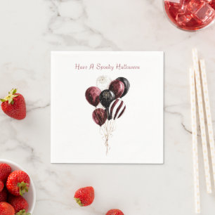 Halloween Black Burgundy Balloons Clown Napkin