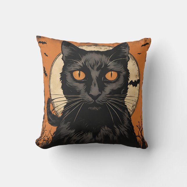 halloween Black Cat 2024   Cushion (Front)