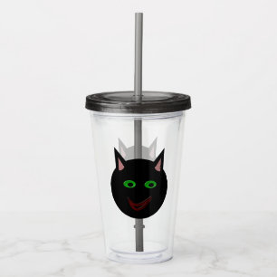 Halloween Black Cat Acrylic Tumbler