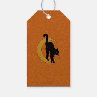 Halloween Black Cat and Cresent Moon Gift Tag