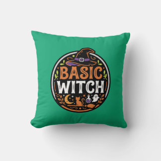 Halloween: black cat and ghost – Basic Witch. Cushion