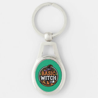 Halloween: black cat and ghost – Basic Witch. Key Ring