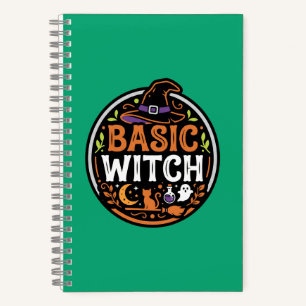 Halloween: black cat and ghost – Basic Witch. Notebook