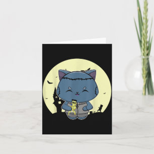 Halloween Black Cat And Magic Monster Doll For Card