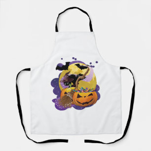 Halloween black cat apron