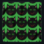 Halloween Black Cat Bandanna<br><div class="desc">This awesome bandanna features a black cat with pointed ears, bright green eyes and a sly red grin. This creepy kitty is perfect for Halloween or for cat lovers.</div>