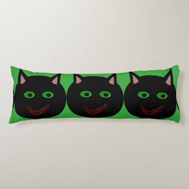 Halloween Black Cat Body Pillow (Front)