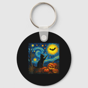 Halloween Black Cat Cat Lovers Cat Key Ring