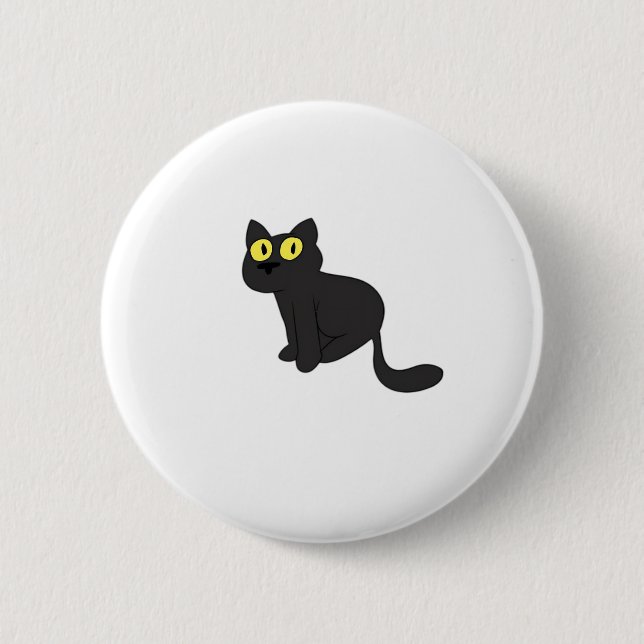 Halloween Black Cat Classic T-Shirt 6 Cm Round Badge (Front)