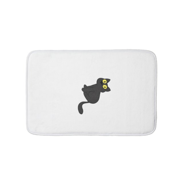 Halloween Black Cat Classic T-Shirt Bath Mat (Front)