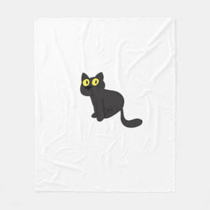 Halloween Black Cat Classic T-Shirt Fleece Blanket