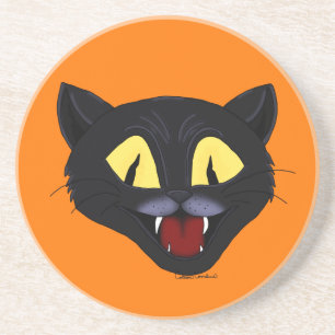 Halloween Black Cat Coaster