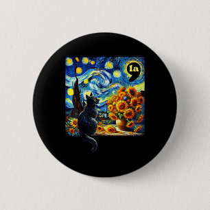 Halloween Black Cat Comma La Starry Night Art Kama 6 Cm Round Badge