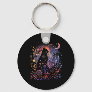 Halloween Black Cat Costume Mystical Cat Lover Key Ring
