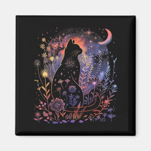 Halloween Black Cat Costume Mystical Cat Lover Magnet