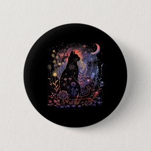 Halloween Black Cat Costume Mystical Cat Lover Wom 6 Cm Round Badge