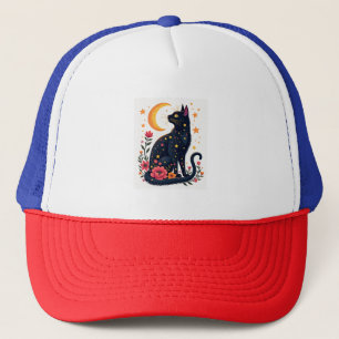 Halloween Black Cat Costume Mystical Cat Lover Wom Trucker Hat