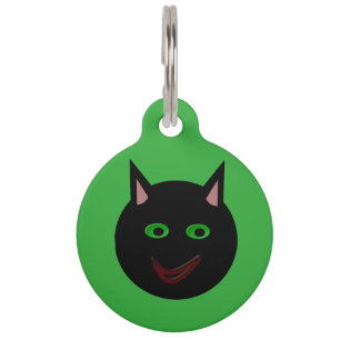 Halloween Black Cat Custom Dog Tag