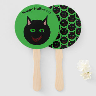 Halloween Black Cat Custom Hand Fan