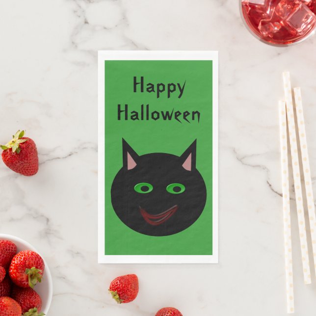 Halloween Black Cat Custom Napkin (Insitu)