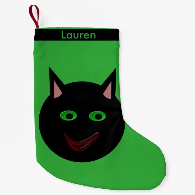 Halloween Black Cat Custom Stocking (Front)