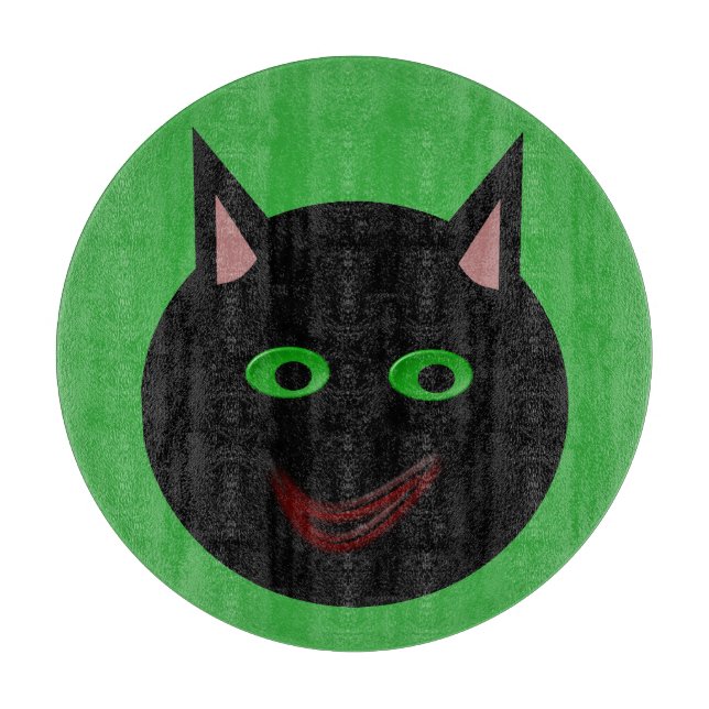 Halloween Black Cat Cutting Board (Front)