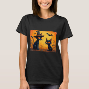 Halloween Black Cat Design For Cat Lovers Graphic T-Shirt