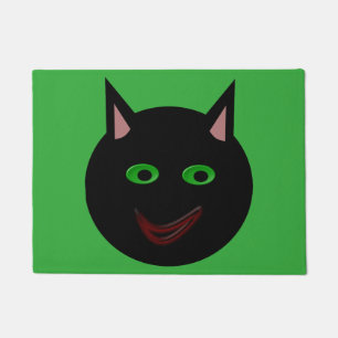 Halloween Black Cat Door Mat