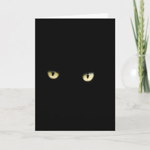 Halloween Black Cat Eyes Greeting Card